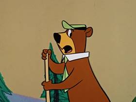 Screenshots from the 1960 Hanna-Barbera cartoon Bewitched Bear