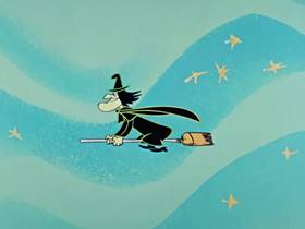 Screenshots from the 1960 Hanna-Barbera cartoon Bewitched Bear