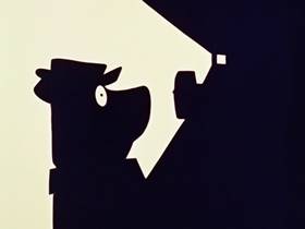 Screenshots from the 1960 Hanna-Barbera cartoon Space Bear