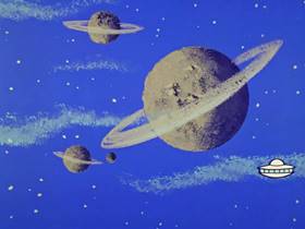 Screenshots from the 1960 Hanna-Barbera cartoon Space Bear