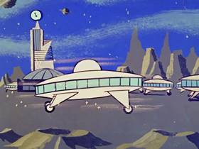 Screenshots from the 1960 Hanna-Barbera cartoon Space Bear