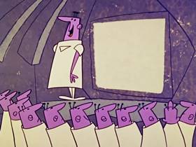 Screenshots from the 1960 Hanna-Barbera cartoon Space Bear