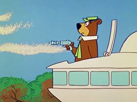 Screenshots from the 1960 Hanna-Barbera cartoon Space Bear