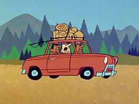 Screenshots from the 1960 Hanna-Barbera cartoon Space Bear