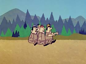 Screenshots from the 1960 Hanna-Barbera cartoon Space Bear