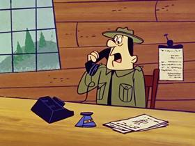 Screenshots from the 1960 Hanna-Barbera cartoon Space Bear