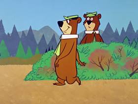 Screenshots from the 1960 Hanna-Barbera cartoon Space Bear