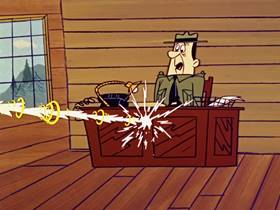 Screenshots from the 1960 Hanna-Barbera cartoon Space Bear