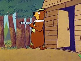 Screenshots from the 1960 Hanna-Barbera cartoon Space Bear