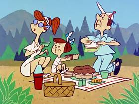 Screenshots from the 1960 Hanna-Barbera cartoon Space Bear