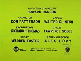 Screenshots from the 1960 Hanna-Barbera cartoon Space Bear