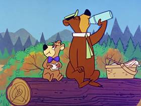 Screenshots from the 1960 Hanna-Barbera cartoon Space Bear