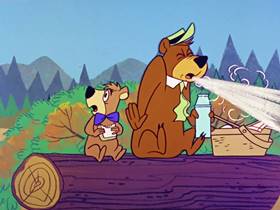 Screenshots from the 1960 Hanna-Barbera cartoon Space Bear