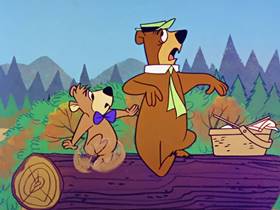 Screenshots from the 1960 Hanna-Barbera cartoon Space Bear