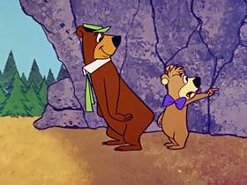 Screenshots from the 1960 Hanna-Barbera cartoon Space Bear