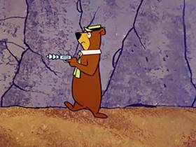 Screenshots from the 1960 Hanna-Barbera cartoon Space Bear