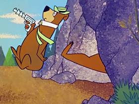 Screenshots from the 1960 Hanna-Barbera cartoon Space Bear