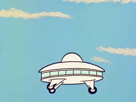 Screenshots from the 1960 Hanna-Barbera cartoon Space Bear