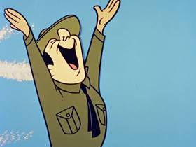 Screenshots from the 1960 Hanna-Barbera cartoon Space Bear