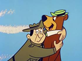 Screenshots from the 1960 Hanna-Barbera cartoon Space Bear