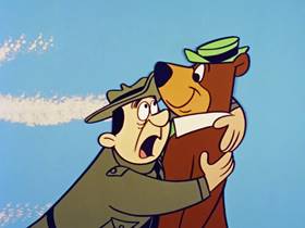 Screenshots from the 1960 Hanna-Barbera cartoon Space Bear