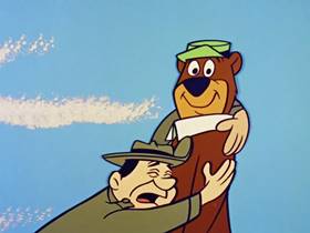 Screenshots from the 1960 Hanna-Barbera cartoon Space Bear