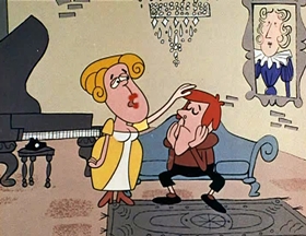 Screenshots from the 1961 Jay Ward Productions cartoon Giant and the Beanstalk - A Sequel