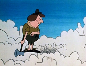 Screenshots from the 1961 Jay Ward Productions cartoon Giant and the Beanstalk - A Sequel