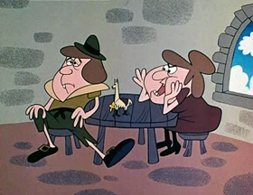 Screenshots from the 1961 Jay Ward Productions cartoon Giant and the Beanstalk - A Sequel