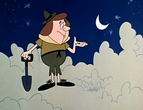 Screenshots from the 1961 Jay Ward Productions cartoon Giant and the Beanstalk - A Sequel