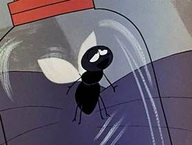 Screenshots from the 1961 Jay Ward Productions cartoon The Enchanted Fly