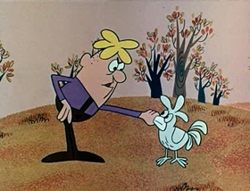 Screenshots from the 1961 Jay Ward Productions cartoon Felicia and the Pot of Pinks