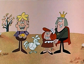 Screenshots from the 1961 Jay Ward Productions cartoon Felicia and the Pot of Pinks
