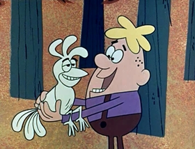 Screenshots from the 1961 Jay Ward Productions cartoon Felicia and the Pot of Pinks