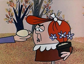 Screenshots from the 1961 Jay Ward Productions cartoon Felicia and the Pot of Pinks