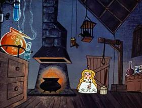 Screenshots from the 1961 Jay Ward Productions cartoon The Witch