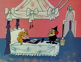 Screenshots from the 1961 Jay Ward Productions cartoon The Witch