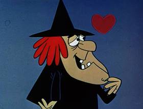 Screenshots from the 1961 Jay Ward Productions cartoon The Witch