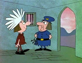 Screenshots from the 1961 Jay Ward Productions cartoon The Magic Chicken