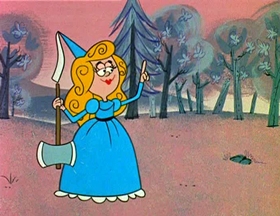 Screenshots from the 1961 Jay Ward Productions cartoon The Magic Chicken