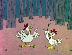 Screenshots from the 1961 Jay Ward Productions cartoon The Magic Chicken