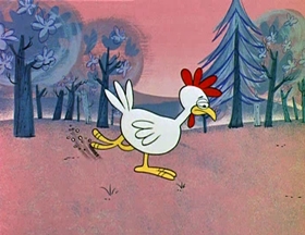Screenshots from the 1961 Jay Ward Productions cartoon The Magic Chicken