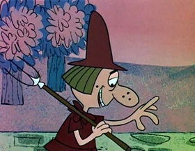 Screenshots from the 1961 Jay Ward Productions cartoon The Magic Chicken