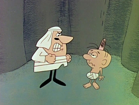 Screenshots from the 1961 Jay Ward Productions cartoon Alladin and His Magic Lamp
