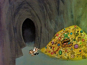Screenshots from the 1961 Jay Ward Productions cartoon Alladin and His Magic Lamp