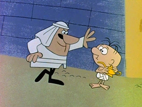 Screenshots from the 1961 Jay Ward Productions cartoon Alladin and His Magic Lamp