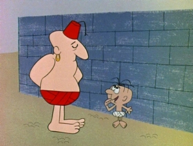 Screenshots from the 1961 Jay Ward Productions cartoon Alladin and His Magic Lamp