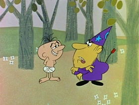 Screenshots from the 1961 Jay Ward Productions cartoon Alladin and His Magic Lamp