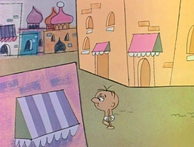 Screenshots from the 1961 Jay Ward Productions cartoon Alladin and His Magic Lamp