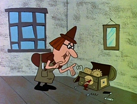 Screenshots from the 1961 Jay Ward Productions cartoon The Enchanted Gnat